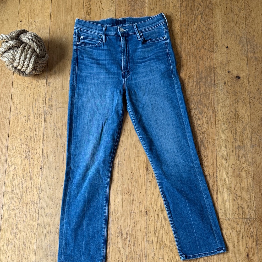 MOTHER Straight Leg Blue Jeans